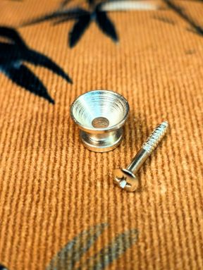 SUS Chrome Ukulele Strap Button - Produced in the UK (one supplied)