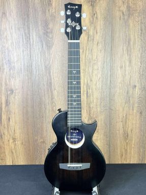 Black Enya EUT-Moon Solid Mahogany 5 String Tenor Ukulele 