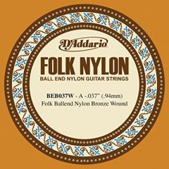 D'Addario BEB037W Folk Nylon Bronze Wound Baritone Low D String 037", .94mm