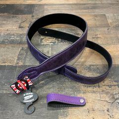 SUS Softy Aged Leather Ukulele Strap W/Headstock Tie - Poni Purple