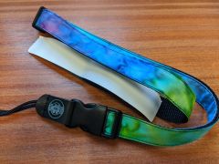 Magic Fluke Velcro/Quick Release Deluxe Ukulele Strap - Blue/Green/Purple Tie-Dye