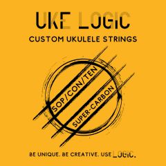 UKE LOGIC H-FW4-P Hard Tension Low G Pink Fluorcarbon Strings w/Thomastik Flatwound Low G