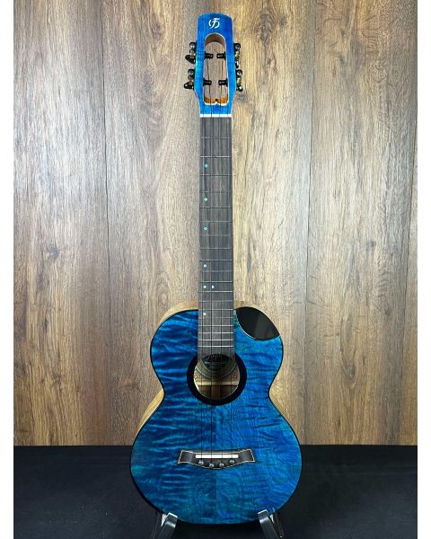 Flight COMET All Solid Flamed Maple/Mango BLUE Electro Acoustic Tenor Ukulele w/Gigbag #1