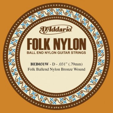 D'Addario BEB031W Folk Nylon Bronze Wound Tenor/Baritone Low G String