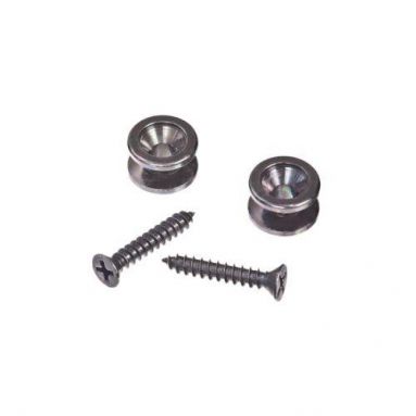 D'Addario Chrome Strap Buttons x 2 w/screws - fit yourself