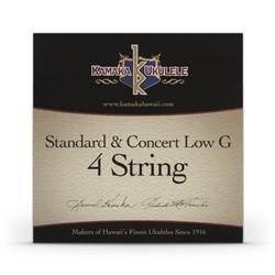 Kamaka S-1G Soprano/Concert LOW G Ukulele Strings Black Nylon Set of 4