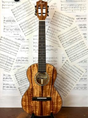 Kai KTI-5000 All Solid Acacia Tenor Ukulele with Slotted Headstock and Side Port w/Bag