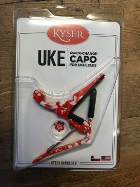 Kyser Ukulele Capo - Red Hibiscus Design