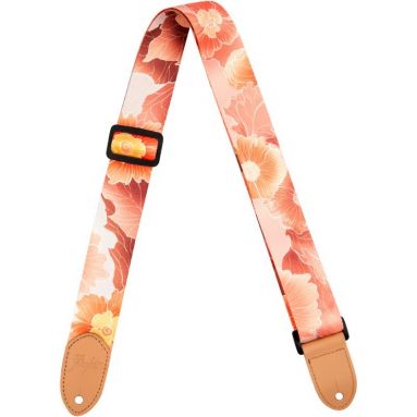 Flight S35 Polyester Ukulele Strap - Flowers w/headstock strap tie