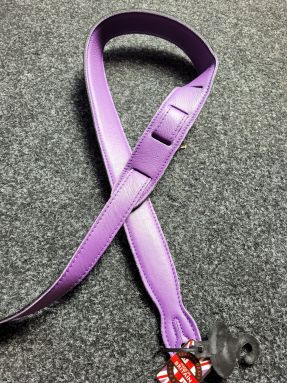 SUS Softy Aged Leather Ukulele Strap - Poni Purple